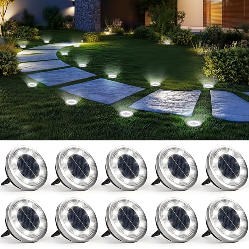 SOLPEX Solar Ground Lights 10-Pack - Cool White Outdoor
