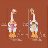 2 Pcs Sitting Couple Duck Garden Statues Outdoor Fence Decor Cute Resin Ducks Figurine Funny Goose Lovers Sculpture for Home Office Patio Lawn Yard Ornaments