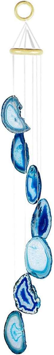 Rockcloud Agate Sliced Geode Wind Chime Home Garden Decoration Figurine