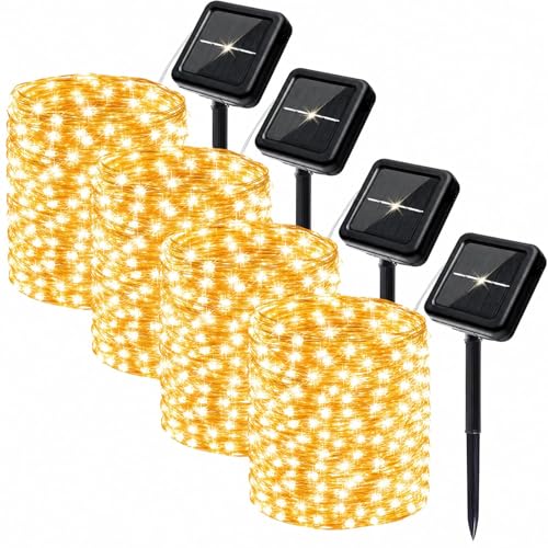 Solar String Lights 800 LED 264ft Warm White 4-Pack