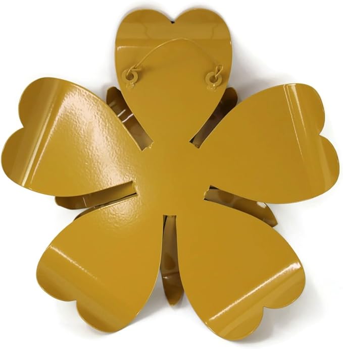 Metal Rustic and Colorful Flower Stakes Ranging from 9.5 to 36 Inches Tall (Sunflower Wall Hanger 14.5" Tall, Dark Yellow)