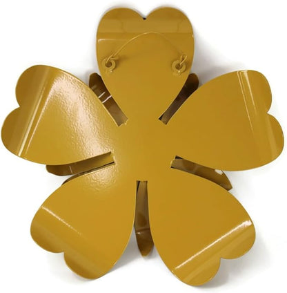 Metal Rustic and Colorful Flower Stakes Ranging from 9.5 to 36 Inches Tall (Sunflower Wall Hanger 14.5" Tall, Dark Yellow)