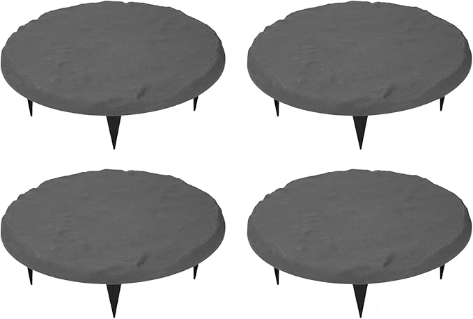 Yosoo 39.9cm Round Step Stones, 6 Ground Stakes, Decorative Landscaping Projects, Outdoor, Sidewalk, Garden Stepping Stones (Round)