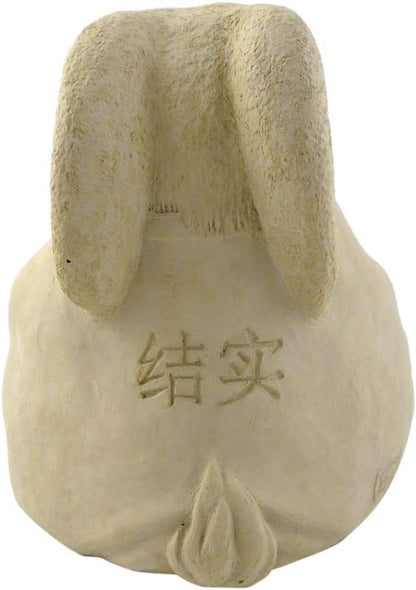 Modern Artisans Meditating Rabbit - Cast Stone Garden Sculpture, Large Size, American Made