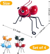 OBTANIM 4 Pack Colorful Cute Metal Ant Garden Wall Art Decorative Yard Decorations Outdoor Lawn Wall Sculptures