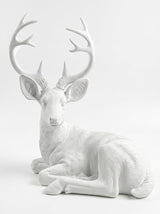 XTAPAN Buck Statue Figurines Deer Animal Sculpture Gift Home Decor,Office or Outdoor Garden Statue Woodland Decoration White