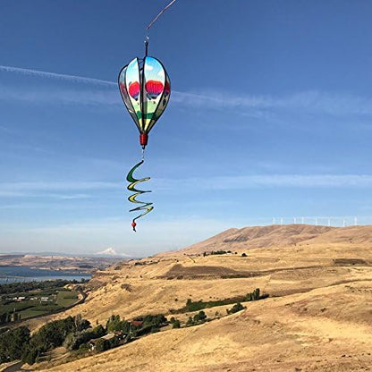In the Breeze Hot Air Balloon 6-Panel Kinetic Hot Air Balloon Wind Spinner,11" W x 17" H, 26" Tail,1077