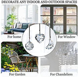 H&D HYALINE & DORA Clear Suncatcher Crystal Prism Ball Heart Moon Window Decor Ornament,Hanging Crystals Prisms for Car Garden,Pack of 3