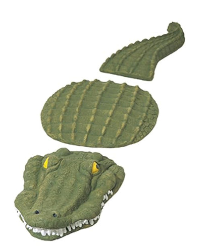 Solid Rock Stoneworks Crocodile 3-Piece Stepping Stone Set – Concrete Garden Decor – Fun Outdoor Pathway Accent – Handcrafted Alligator Design – Made in USA