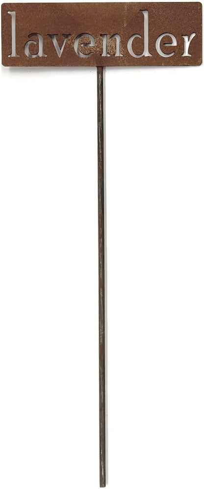 Classic Metal Garden Markers 19 Inches Tall (lavender, Naturally Rusted)