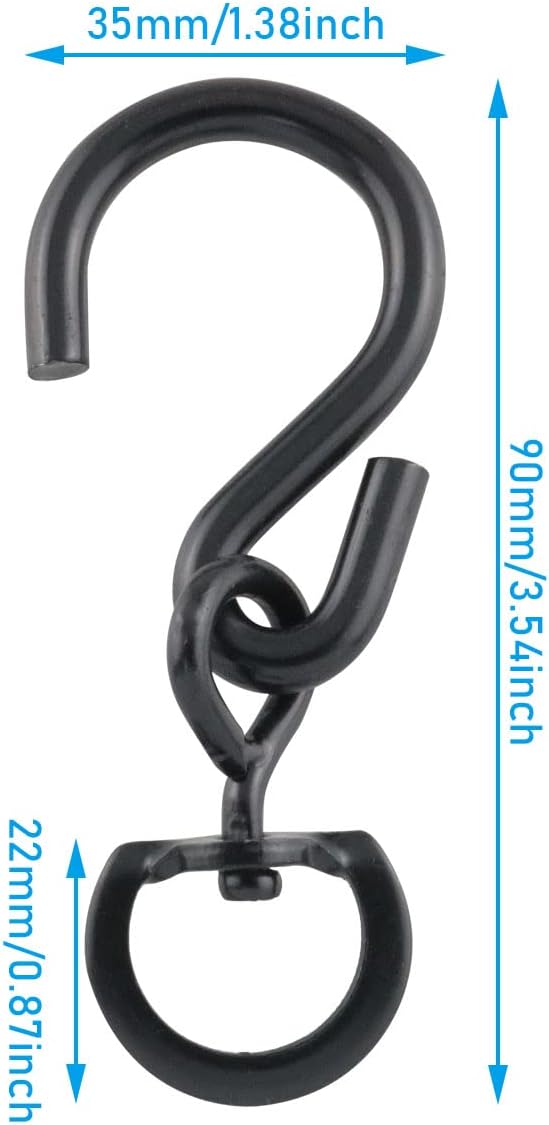 4pcs Swivel Plant Hanger Hooks Black Metal Outdoor Hanging Brackets Swivel Hooks for Hanging Plants Wind Chimes Bird Feeder