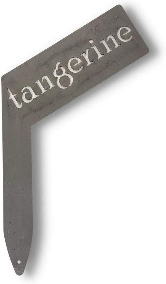 Planter Size Small Metal Garden Plant Vegetable Flower or Herb Markers 13.5 Inches Tall (tangerine, Raw, Unfinished Steel)