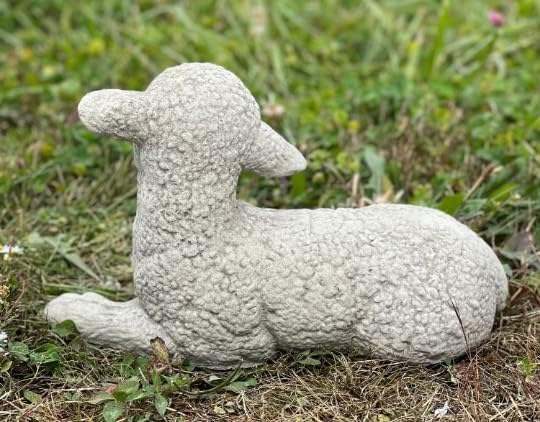 Generic Lamb Concrete Sheep Statue Garden Statuary Stone Lamb Sculpture Sheep Ornament Home and Garden Decoration