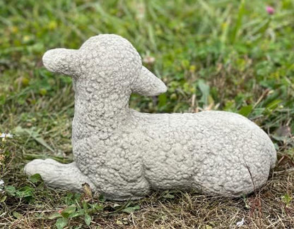 Generic Lamb Concrete Sheep Statue Garden Statuary Stone Lamb Sculpture Sheep Ornament Home and Garden Decoration