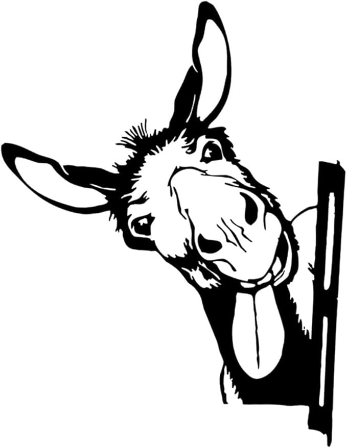 Farm Peeping Animal Metal Art Outdoor Decor Garden Fence Decoration, Farmhouse Backyard Hang Artwork Wall Decor, Outdoor Yard Art Patio Lawn Statue Gift for Loved Dad Grandpa (Donkey)