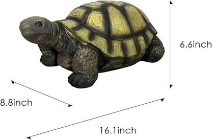 Realistic Turtle Figurine for Garden, Deck, or Indoor Decor – Concrete Tortoise Sculpture with Hand-Painted Shell Detail – Perfect for Landscaping, Pond Areas, or Nature-Themed Home Design