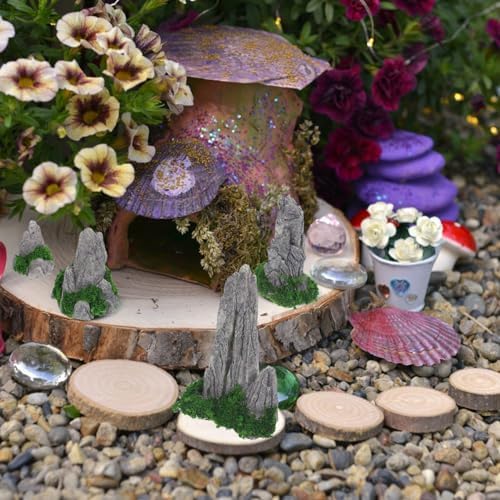 GANAZONO Mini Rockery Decoration Miniature Zen Garden Mountain Decor 8Pcs Bonsai Ornament Accessories Mini Bonsai Figurines Ornament Plant Pot Terrarium Decor