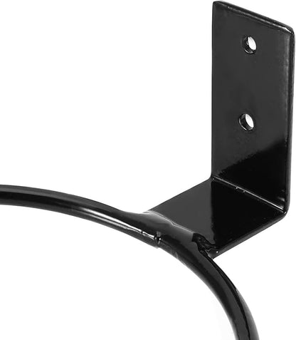 10 PCS 6 Inch Flower Pot Holder Ring, Wall Mounted Wall Plant Hanger, Collapsible Metal Wall Planter Holder for Indoor and Outdoor Plant Pots, Black