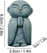 Mini Monk Buddha Statue Sandstone Statues Zen Monk Praying Statue Sculptures for Wealth Good Luck Feng Shui Decor Home Fish Tank Aquarium Garden (Style 13)
