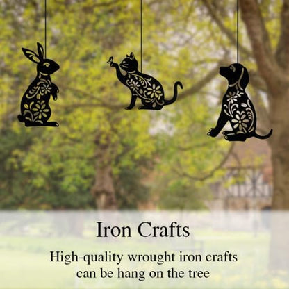 Hollowed-Out Courtyard Iron Decorative Art Garden Statue Decoration, Outdoor Farmhouse Passage Lawn Decoration Hollow Decorative Piles