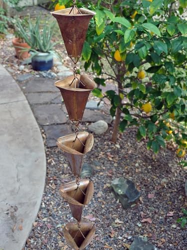 Nutshell Stores Desert Flower Cup Rain Chain Rain Chain - Copper - 8 Feet