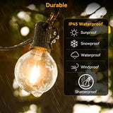 100ft G40 String Lights - Waterproof, Connectable, Dimmable, 62 LED Bulbs