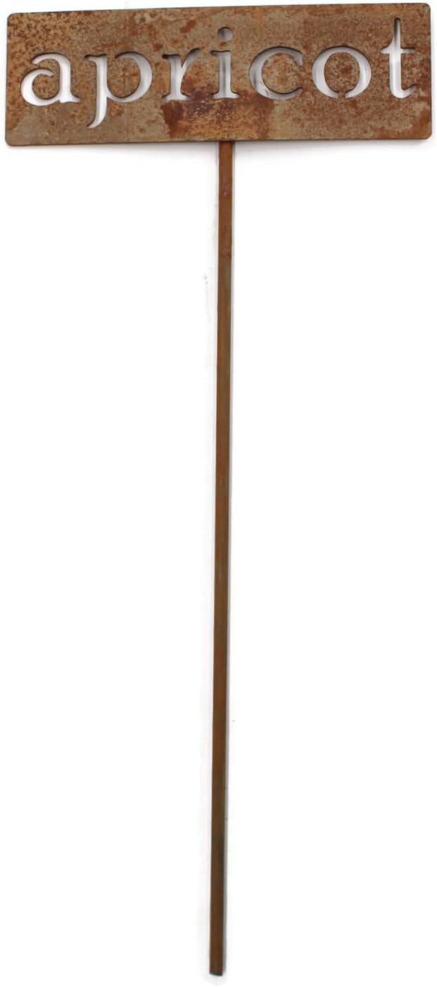 Classic Metal Garden Markers 19 Inches Tall (apricot, Naturally Rusted)