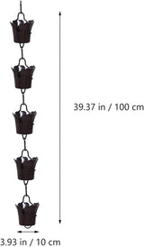 BESTonZON Copper Garden Rain Chain for Villa Roof Gutters 1m Decorative Drainage Chain for Winter Outdoor Downspout Japanese Style for Gutter Diverting