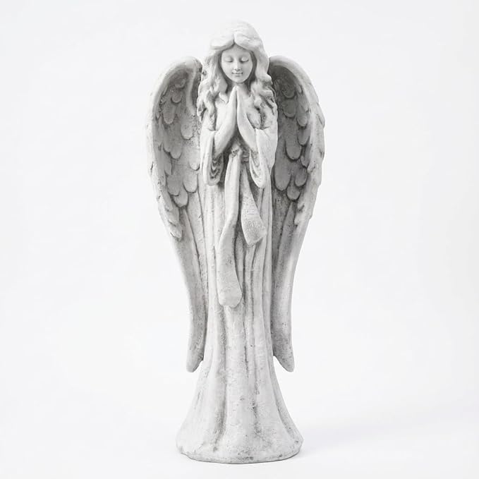 Praying Angel Statue 31.1 Inch Outdoor Garden Decor Magnesium Oxide Statues Religious Blessed Catholic Yard Patio Deck Home Hallway Entryway Sculpture