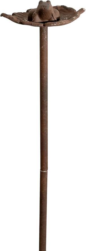 Carvers Olde Iron Decorative Garden Hose Guide Stake – 19" Solid Aluminum Heavy Duty Hose Protector for Landscaping, Flower Beds & Yard Edging - Frog