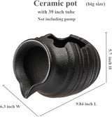 Outdoor Garden Fountain Spitter Pond Water Feature Pump DIY Ceramic Pot Decoration (9.8 inch Color 4)