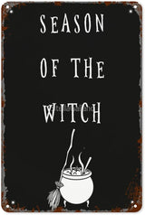 patio wall decor Witch Season Gothic Occultoween metal signs vintage Club Vintage Retro Tin Sign Cute Funny Bathroom Yard Wedding Street Garage Plaque Wall Decor 8X12inch