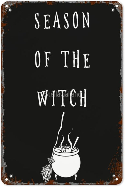 patio wall decor Witch Season Gothic Occultoween metal signs vintage Club Vintage Retro Tin Sign Cute Funny Bathroom Yard Wedding Street Garage Plaque Wall Decor 8X12inch