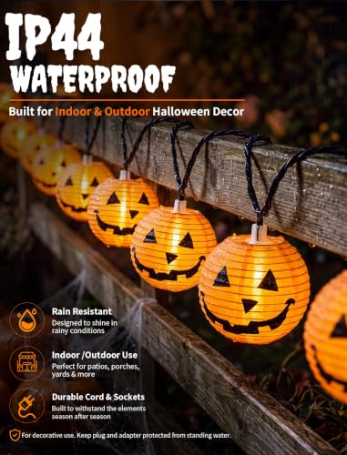 Pumpkin String Lights 8.5FT - 10 LED Halloween Lanterns