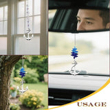 Nautical Crystal Suncatchers Set Window Hanging Glass Ship Wheel Hanging Ornaments for Home Boat Decor Sailor Nautical Gifts Sailing Sun Catcher Home Garden Decoration