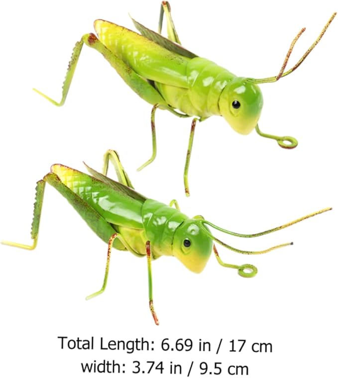 VICASKY 2pcs Iron Simulation Garden Statues Decorative Ornaments for Outdoor Landscape Patio and Home Decor Tropical Insect Figurines