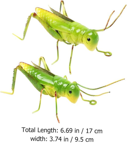 VICASKY 2pcs Iron Simulation Garden Statues Decorative Ornaments for Outdoor Landscape Patio and Home Decor Tropical Insect Figurines