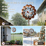 Pure Echo Metal Wind Spinner Outdoor, Wind Spinners for Yard and Garden, 84 inch Wind Sculptures & Spinners, Windmill for Yard Art