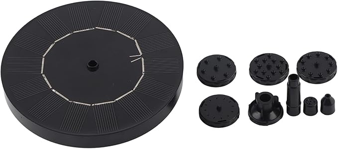 Solar Powered Floating Fountain, Bird Bath Water Pump with 6 Nozzles, Solar Garden Pond Fountain Kit for Outdoor Decor, Automatic Eco - Friendly Water Circulator with