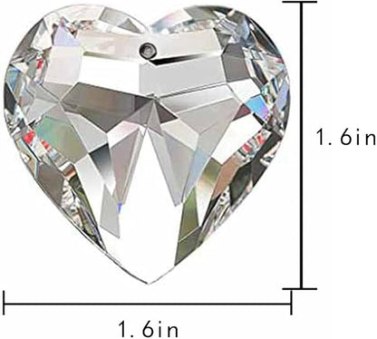 1PCS AB Color Heart Crystal Sun Catchers, Hanging Suncatchers with Glass Prism, Rainbow Maker for Windows, Balcony, Kitchen, Garden Decoration (AB Color Heart 1PCs)