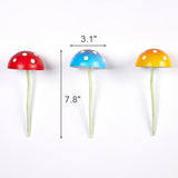 Mushroom Decor Fairy-Garden Outdoor Decor - Garden Decor Glow in The Dark Outdoor Spring Patio Shaking Head Yard Decoration 6 PCS Metal Mushroom Yard Stakes (Red2+Blue2+Yellow2)