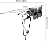 Metal Swinging Owl Wind Spinner for Yard and Garden Decor, Outdoor Metal Windmill Art Deco, Lawn Decorations Wind Sculpture and Spinner, Garden Stake Decorative Kinetic Sculpture