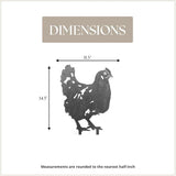Corten Steel Chicken Silhouette Rusting Yard Stake