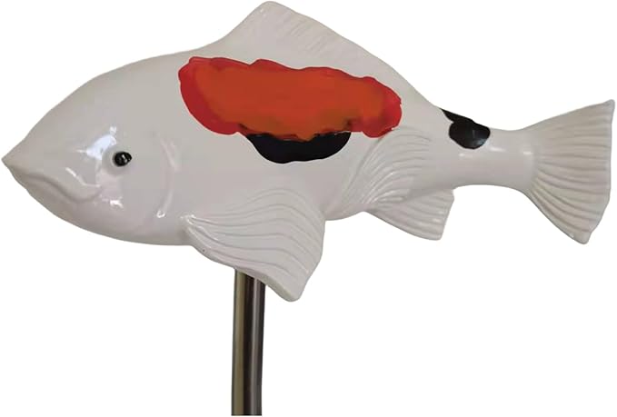 Fish Garden Statue Koi Fish Sculpture for Outdoor,Resin Fish Garden Ornaments,Fish Sculpture Garden for Patio,Yard,Lawn,Pond,Home Decoration (White)