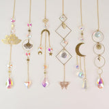 6pcs Crystal Suncatcher, Sun Catcher Hanging for Windows, Spiritual, Rainbow Maker, Crystal Indoor Garden Home Decor,Gemstone Prism（Set 1）