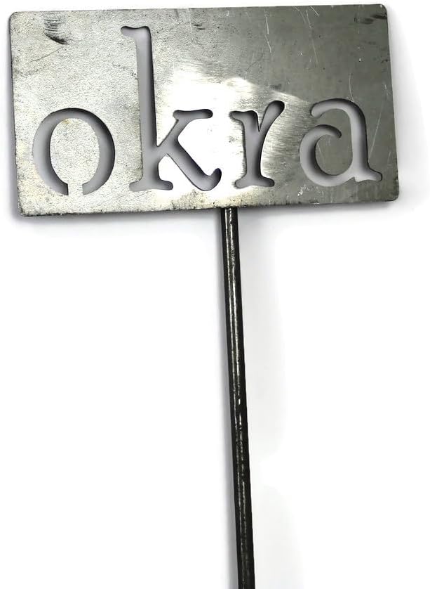Classic Metal Garden Markers 19 Inches Tall (okra, Raw, Unfinished Steel (will rust with time))