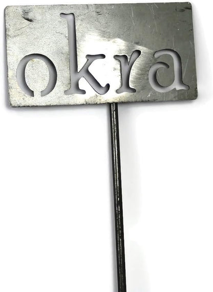 Classic Metal Garden Markers 19 Inches Tall (okra, Raw, Unfinished Steel (will rust with time))