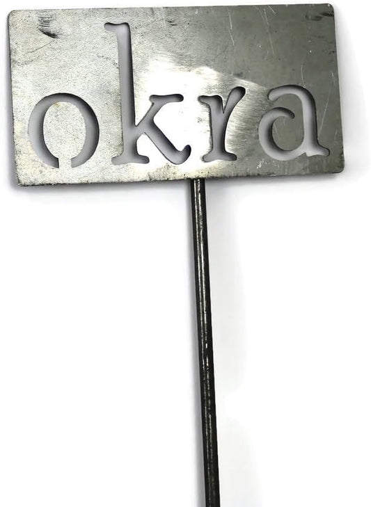 Classic Metal Garden Markers 19 Inches Tall (okra, Raw, Unfinished Steel (will rust with time))