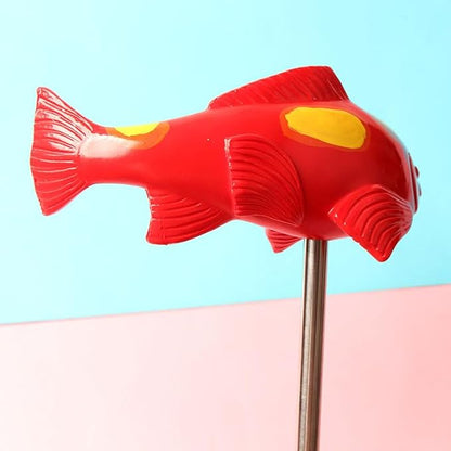 Acxico 1PC Art Deco Resin Koi Fish Sculpture, Thanksgiving Garden Ornament & Floor Mount Animal Theme Outdoor Statue, Suitable as Home Decor Desk Accent & Lawn Garden Stake (No Electricity Required)