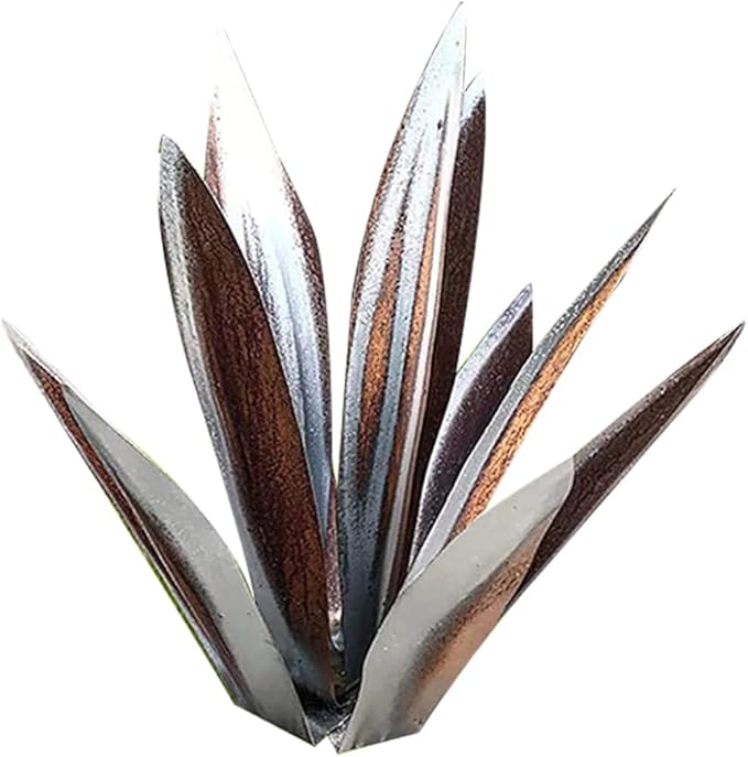 Tequila Rustic Sculpture,Rustic Hand Painted Metal Agave Plant,DIY Metal Plant Garden Yard Sculpture,Silver Tequila Rustic Sculpture Metal Agave Plant Iron Art Agave Sculpture Statue